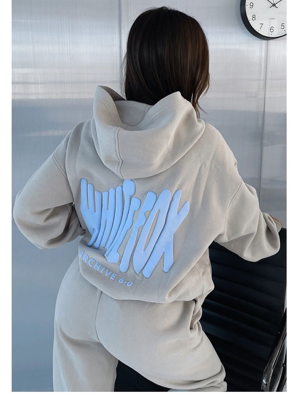 White Fox Archive 6.0 Oversized Hoodie In Dove XL